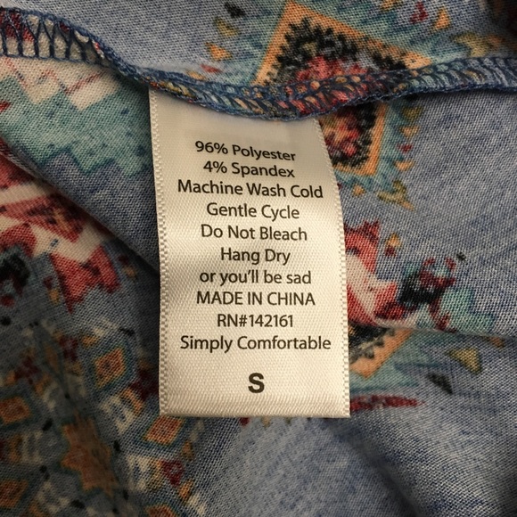 Lularoe Nicole Blue Geometric Aztec Print Dress - Picture 6 of 6